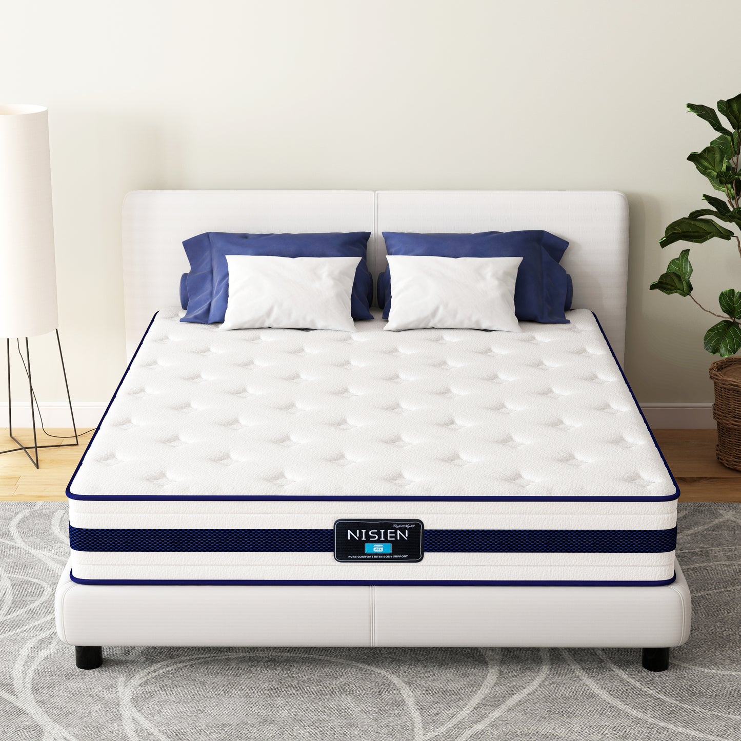 Nisien Hybrid Mattress in a Box, Innerspring and Gel Memory Foam