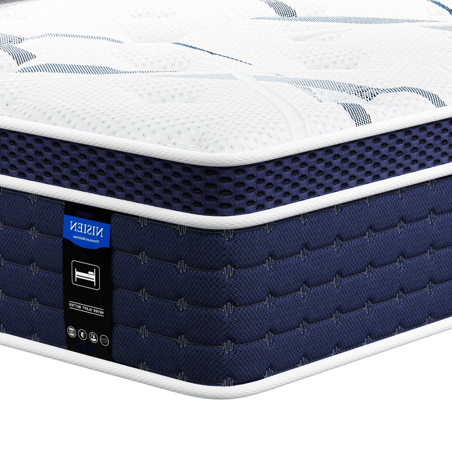 Mattress,Nisien 12&14 Inch Hybrid Mattress in a Box, Gel Memory Foam Mattress,Individually Wrapped Pocket Coils Innerspring Mattress, Support & Pressure Relief, Medium Firm Feel