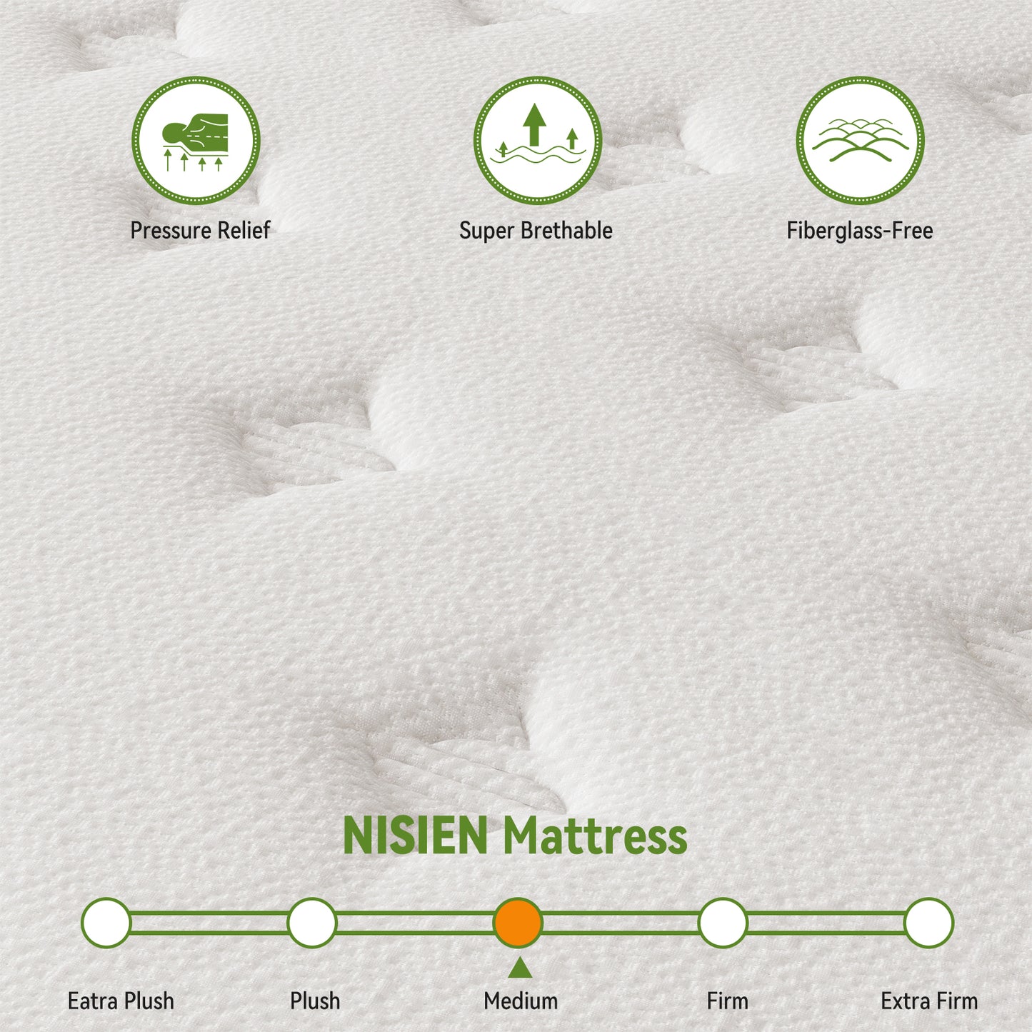 Nisien Hybrid Mattress in a Box, Innerspring and Gel Memory Foam