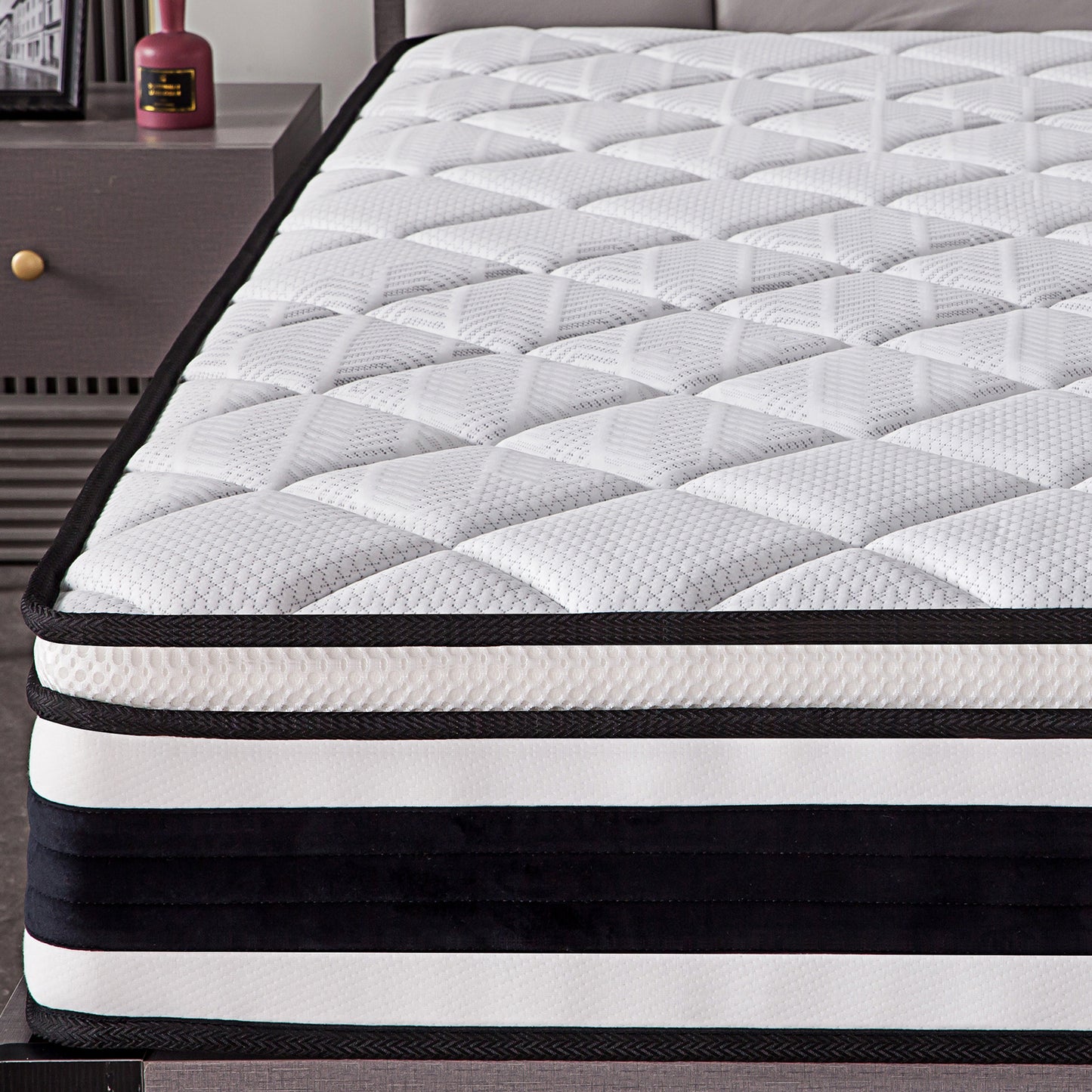 Nisien 10 Inch Gel Memory Foam Hybrid Mattress in a Box,Euro Top Bed Mattress for Cooler Sleep,100-Night Free Trial